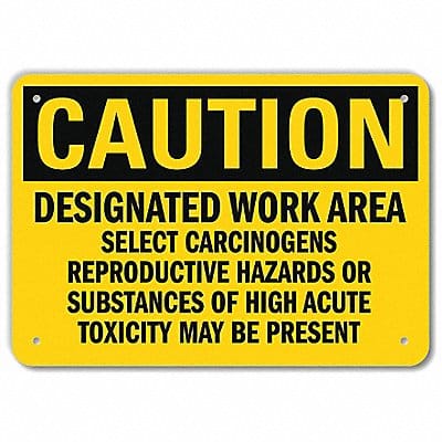 Caution Sign 7 in x 10 in Aluminum