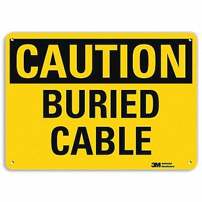 Caution Sign 7 in x 10 in Aluminum
