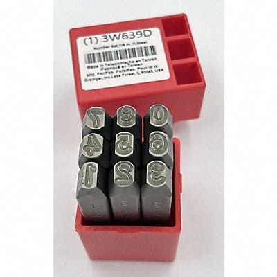 Number Set 1/4 in H Steel