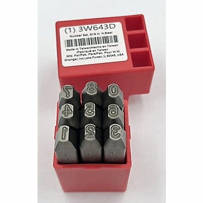 Number Set 3/16 in H Steel