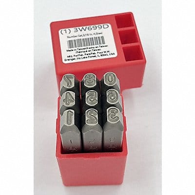 Number Set 3/16 in H Steel