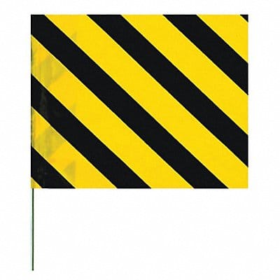 Marking Flag 30 Black/Yellow PVC PK100
