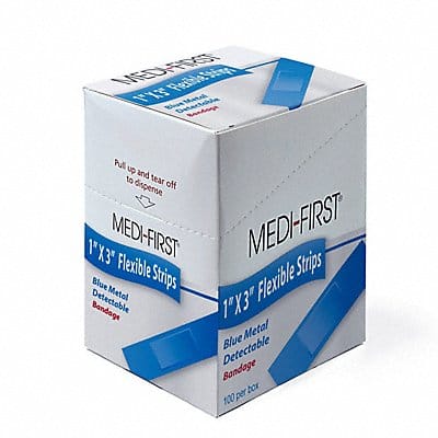 Metal Detectable Bandages Blue PK100