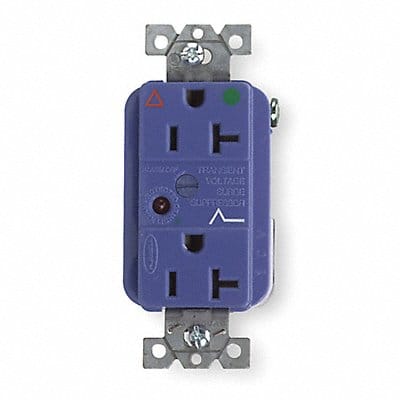 Receptacle Blue 20 A 2P3W Back 1PK