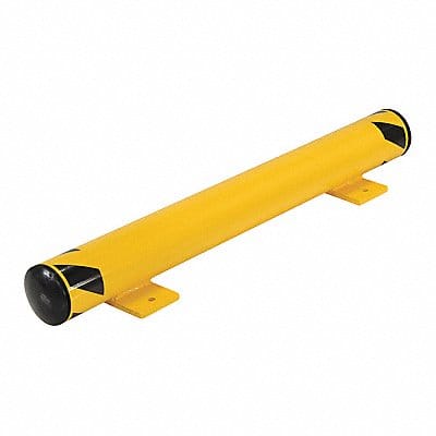 Floor Stop Bollard 5 in H Yellow Steel
