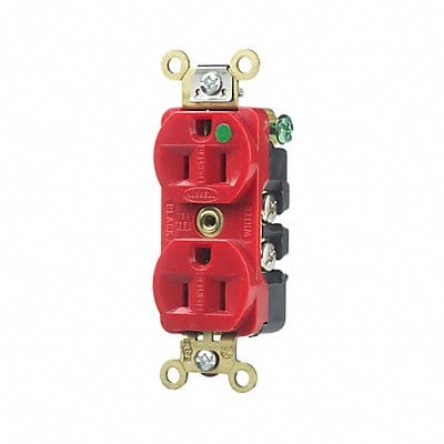 Receptacle Red 15 A 2P3W Back Side 1PK
