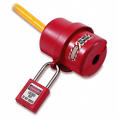 Plug Lockout Red 9/16In Shackle Dia. Plug Lockout Red 9/16In Shackle Dia.