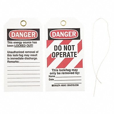 Danger Tag 5-3/4 x 3 In Cardstock PK25
