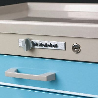 Mechanical Push Button Lock w/Key Gray