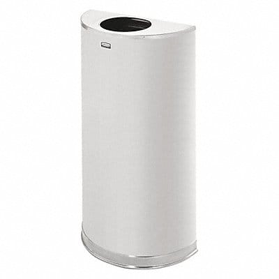 Trash Can Half Round 12 gal Silver
