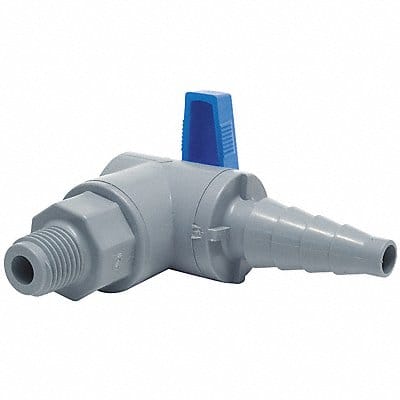 PVC BV Angle MNPTxHose Barb 1/4