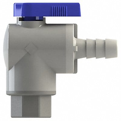 PVC Ball Valve Angle FNPT x Barb 3/8