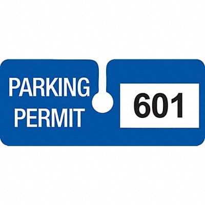 Parking Permits Rearview Wht/Blue PK100