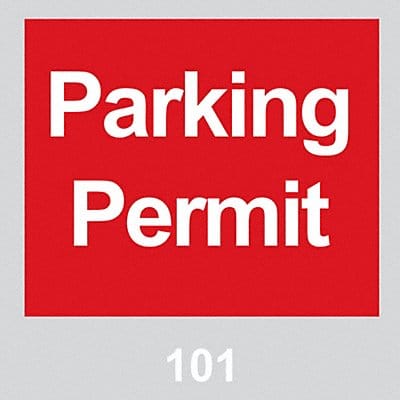 Parking Permits Windshield Red PK100
