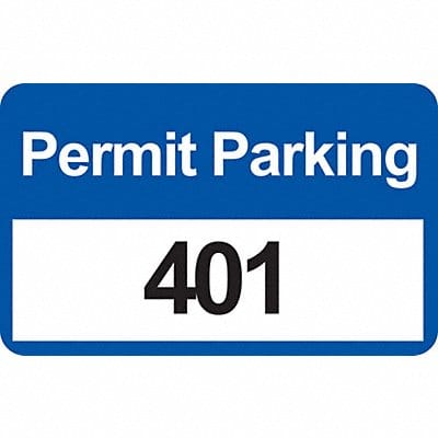 Parking Permits Bumper Wht/Blue PK100