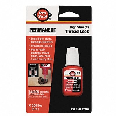 Permanent Threadlocker 6mL Bottle Red