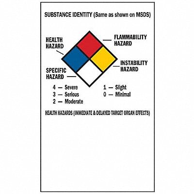 NFPA Label 3 Wx5 H Self-Adh Vinyl PK500