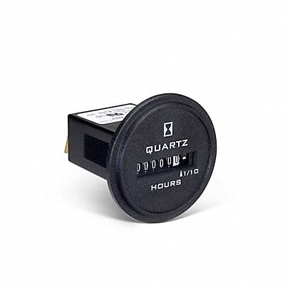 Hour Meter DC Quartz Red/White Numbers