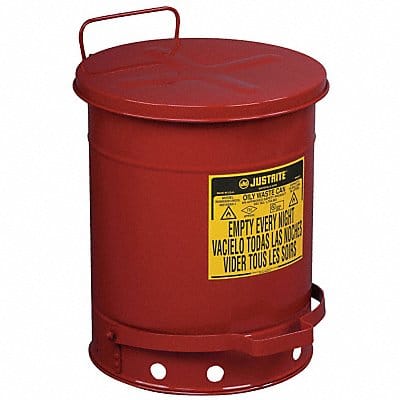 F8424 Oily Waste Can 10 gal Steel Red F8424 Oily Waste Can 10 gal Steel Red
