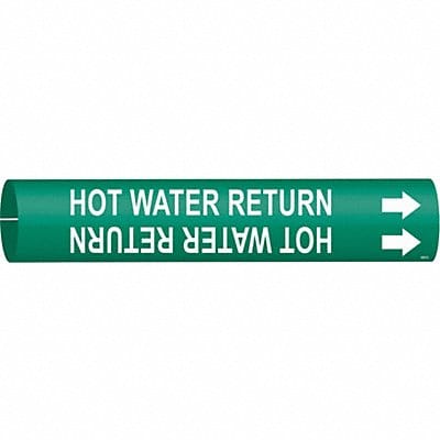 Pipe Marker Hot Water Return 2in H 2in W