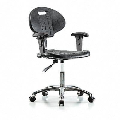 Erie Poly CR Chr Desk Arms Cast Blk