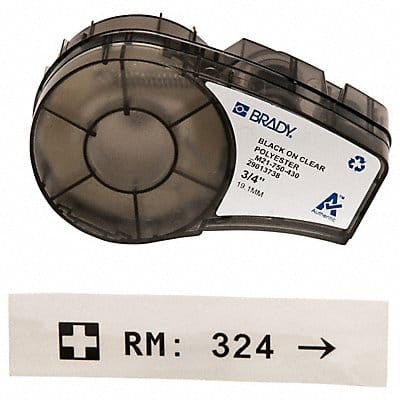 Label Cartridge Black/Clear 3/4 in W