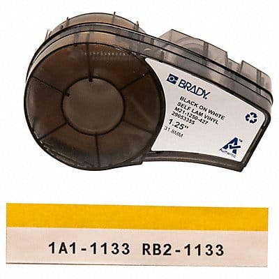 Label Cartridge 1-1/4 W Black/White