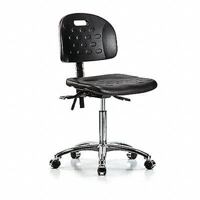 Poly Chair Chrome Med Casters Black