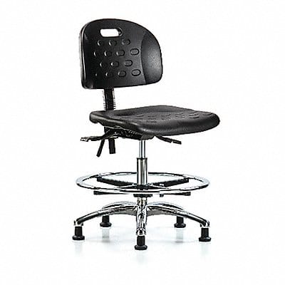Poly Chair Chrome Med FR Stat Black
