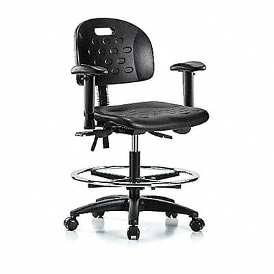 Poly Chair Med AA FR Casters Black