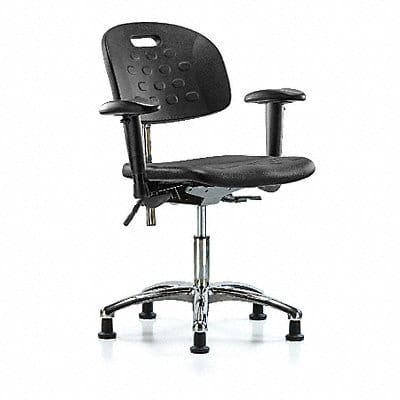 Poly CR Chair Desk Arms Glides Blk