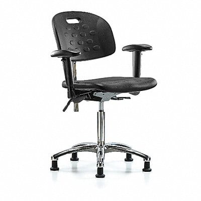 Poly CR Chair Med Arms Glides Blk