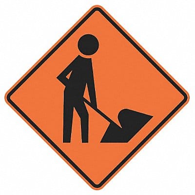 Worker w/Shovel Traffic Sign 36 x 36