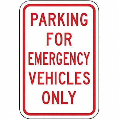 Emergency Vehicle Parking Sign 18 x 12
