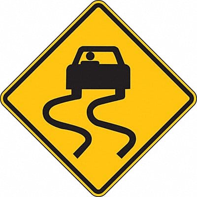 Slippery When Wet Traffic Sign 24 x 24