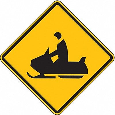 Snowmobile Crossing Traffic Sign 24 x24