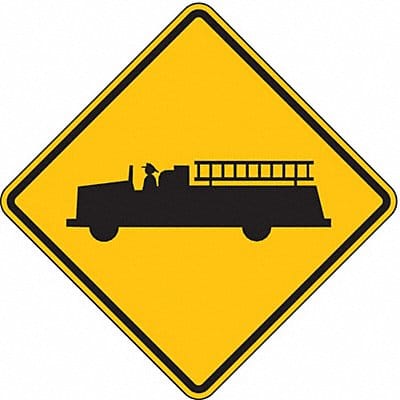 Fire Truck Crossing Traffic Sign 24 x24