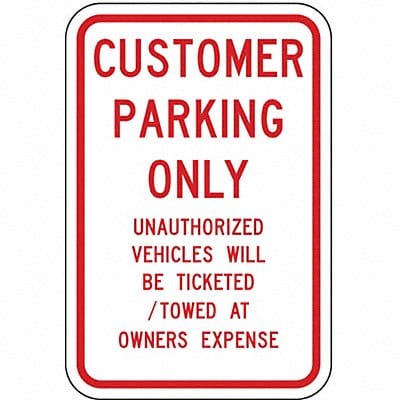 Customer Parking Sign 24 x 18