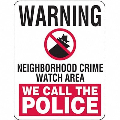 Rflctv Crime Watch Warning Sign 18x24in