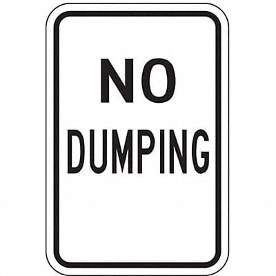 Reflective No Dumping Sign 18x12in Alum