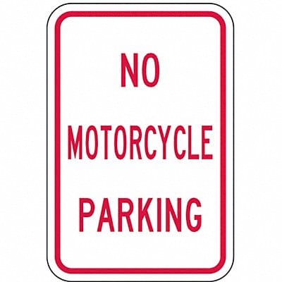 No Motorcycle Parking Sign 18 x 12