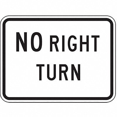 No Right Turn Traffic Sign 18 x 24