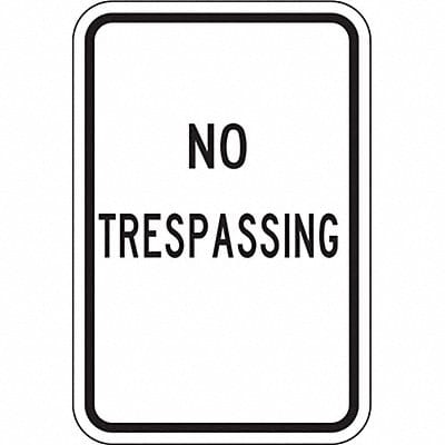 Rflctv No Trespassing Sign 18x12in Alum