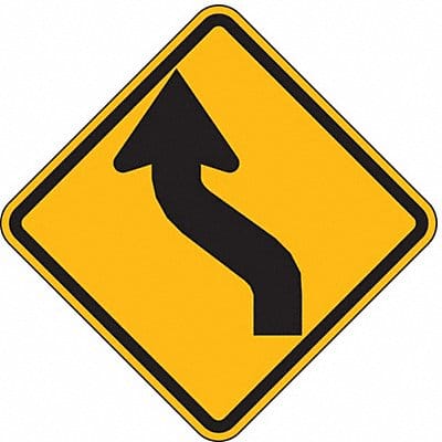 Reverse Curve left Traffic Sign 12 x12
