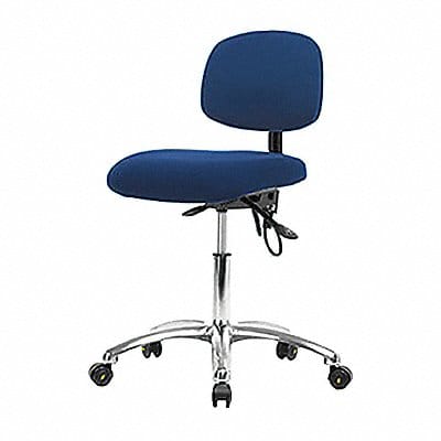 Fabric ESD Chair Desk Casters Blue