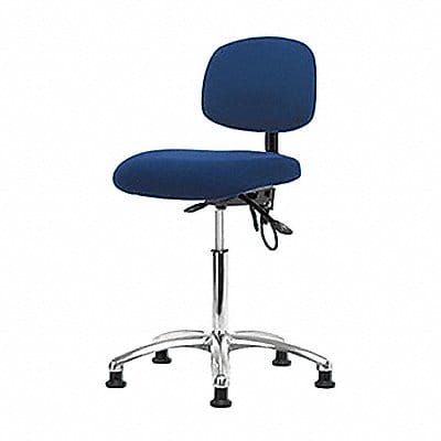 Fabric ESD Chr Med Tilt Glides Blue