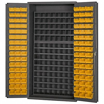 K4907 Bin Cabinet Yellow Bins Gray Cabinet