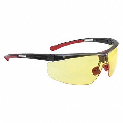 Safety Glasses Amber Lens Black Frame