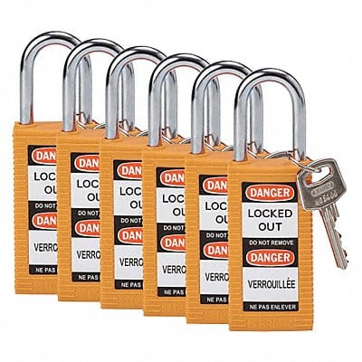 Lockout Padlock KA Orange 3 H PK6