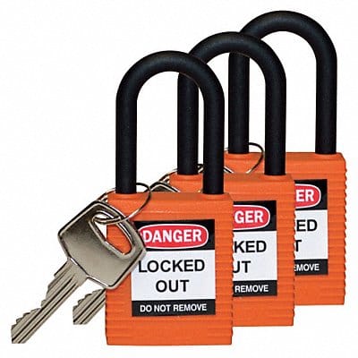 H1706 Lockout Padlock KA Orange 1-3/4 H PK3